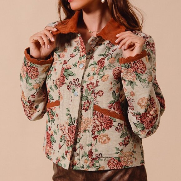 SO ME Floral Tapestry Button Up Jacket - Picture 5 of 11